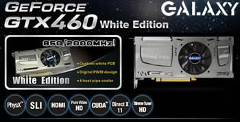 Galaxy GeForce GTX 460 с нестандартна, бяла платка