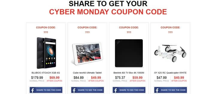 GearBest Share to Get Cyber Monday