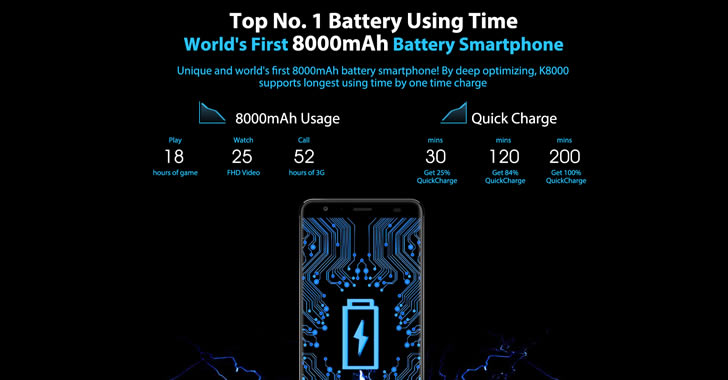 Oukitel K8000 battery