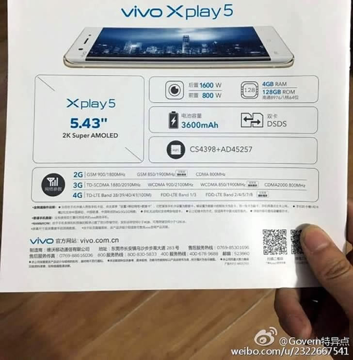 Vivo Xplay 5 specifications