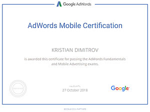 Google Adwords Mobile certificate