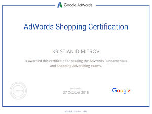 Google Adwords Shopping certificate