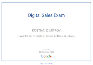 Google Digital Sales certificate