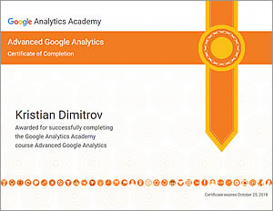 Advanced Google Analytics certificate