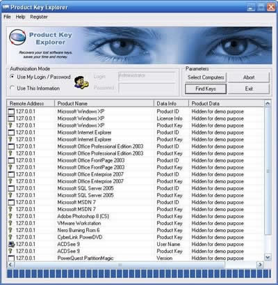 Администрация на серийните номера с Nsasoft Product Key Explorer