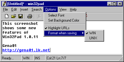 Win32Pad, версия 1.0.14...